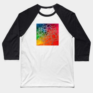 Rainbow Lotus Flower Baseball T-Shirt